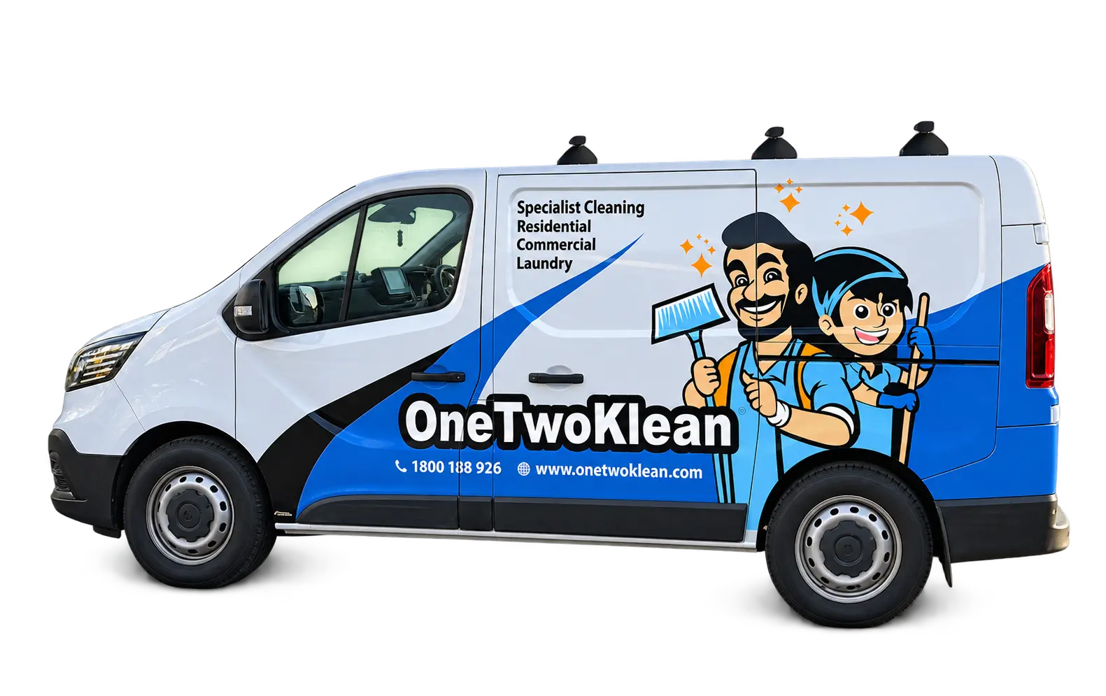 OneTwoKlean branded cleaning van